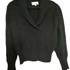 Design History Pure Cashmere Shawl Collar Sweater Womens Medium Black